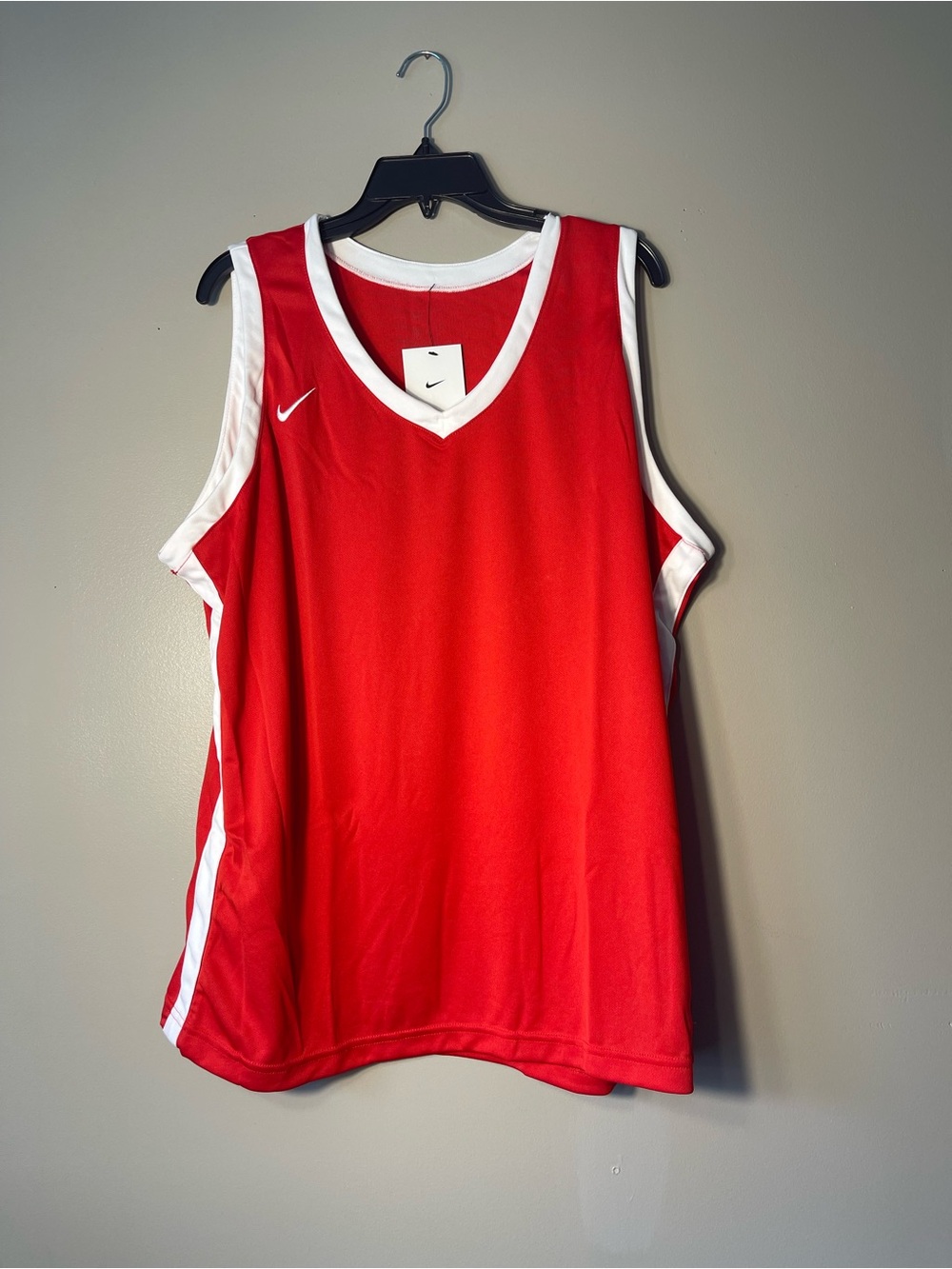 Nike Women’s Stock Dri-Fit Swoosh Basketball Jersey Size 3XL Red New